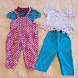 Vintage Baby Toddler Overalls and Outfit Bundle